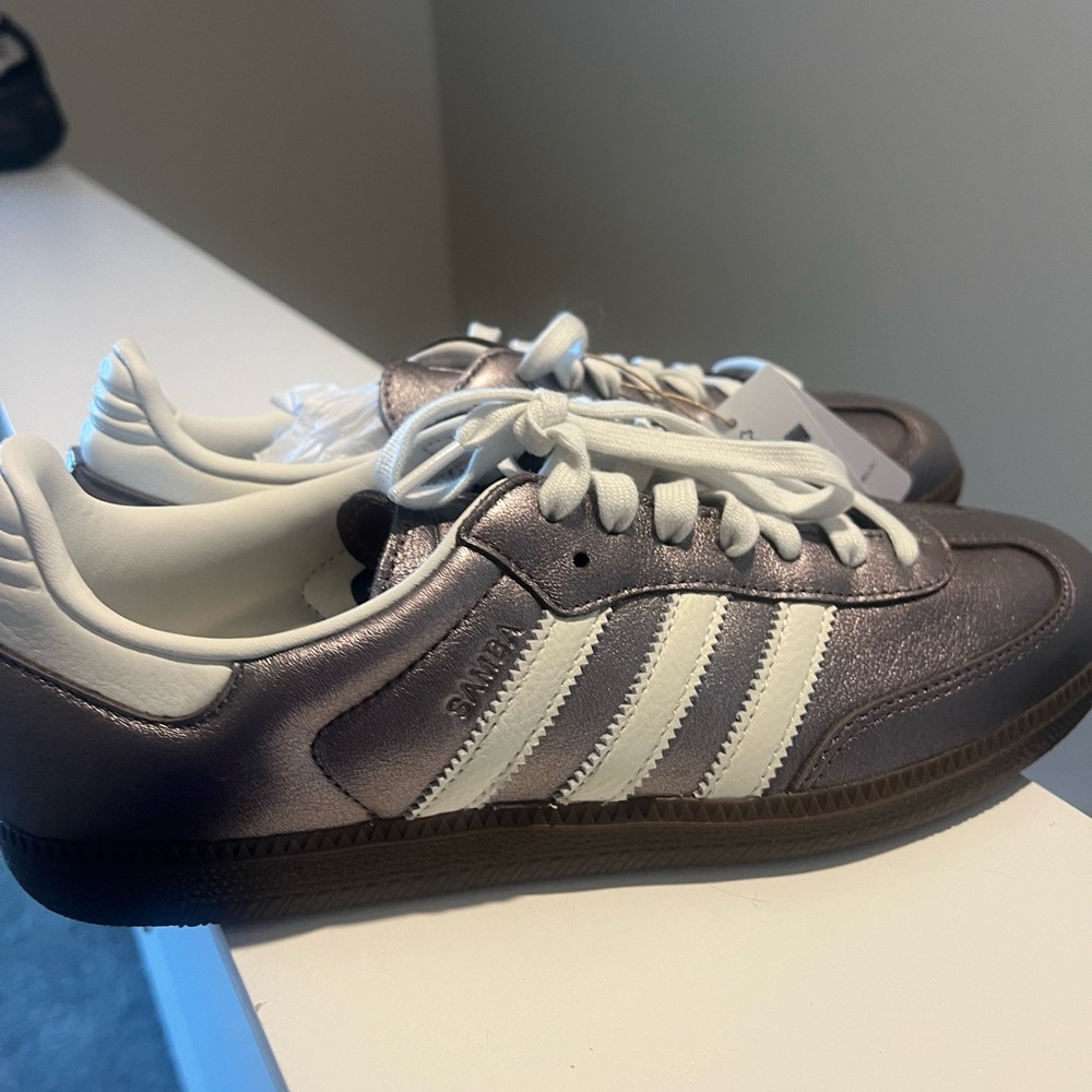 Adidas Samba  Metallic Gray Sneakers